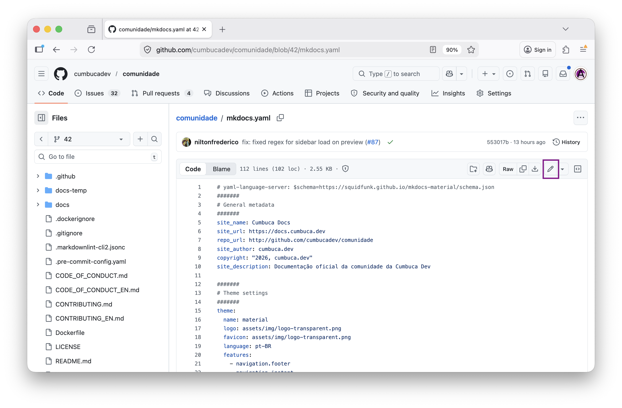 editar mkdocs